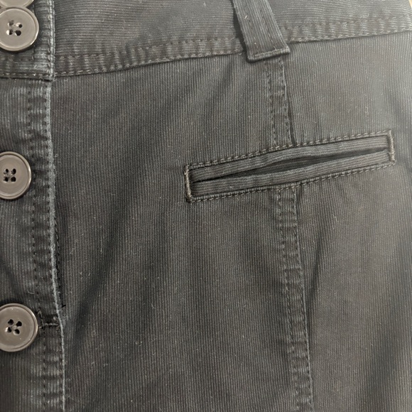 Ann Taylor Loft Pencil Knee Length Skirt Sz 6 Black Button Down Preppy Career - Picture 4 of 8